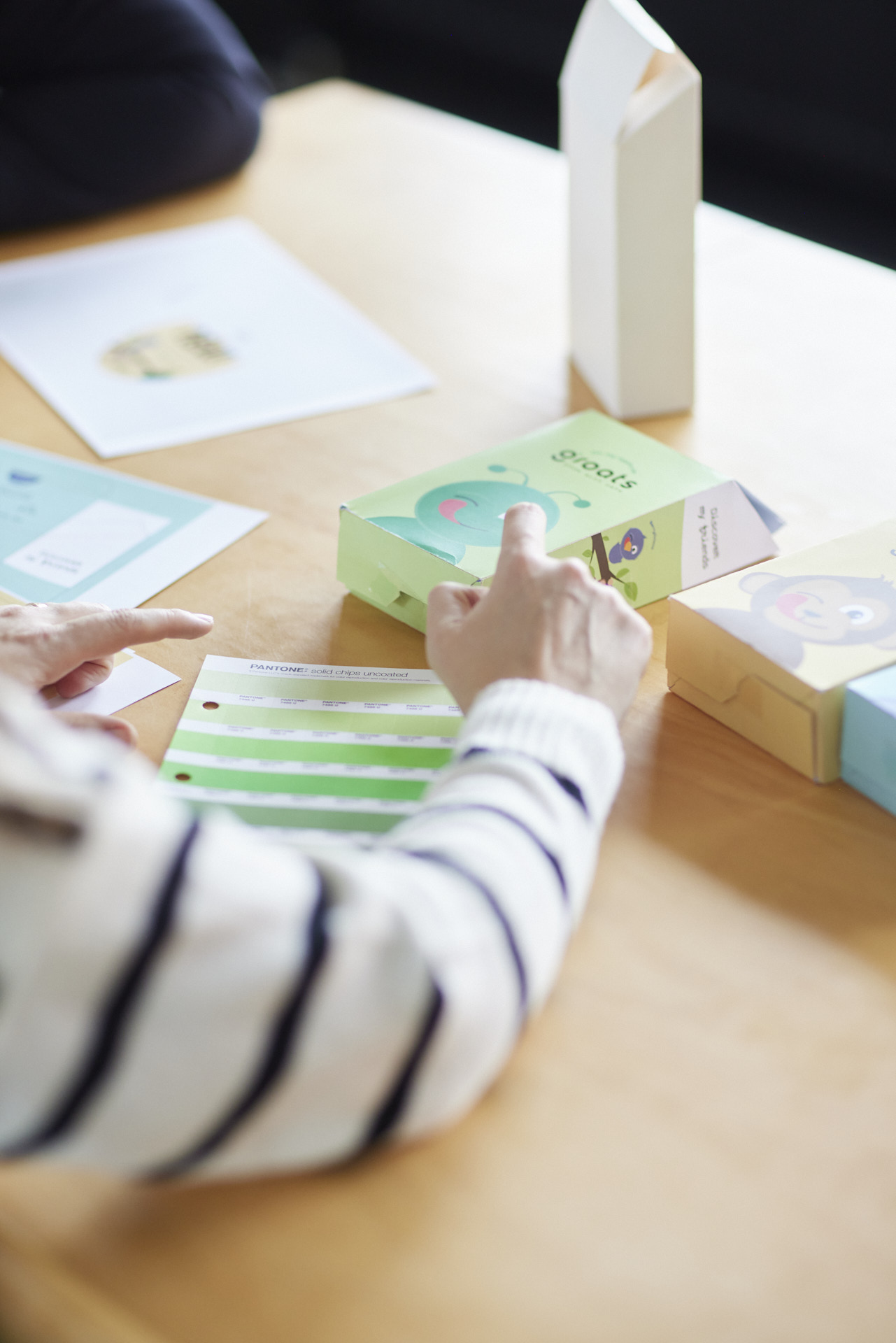 Visualisatie van de branding van Groats.