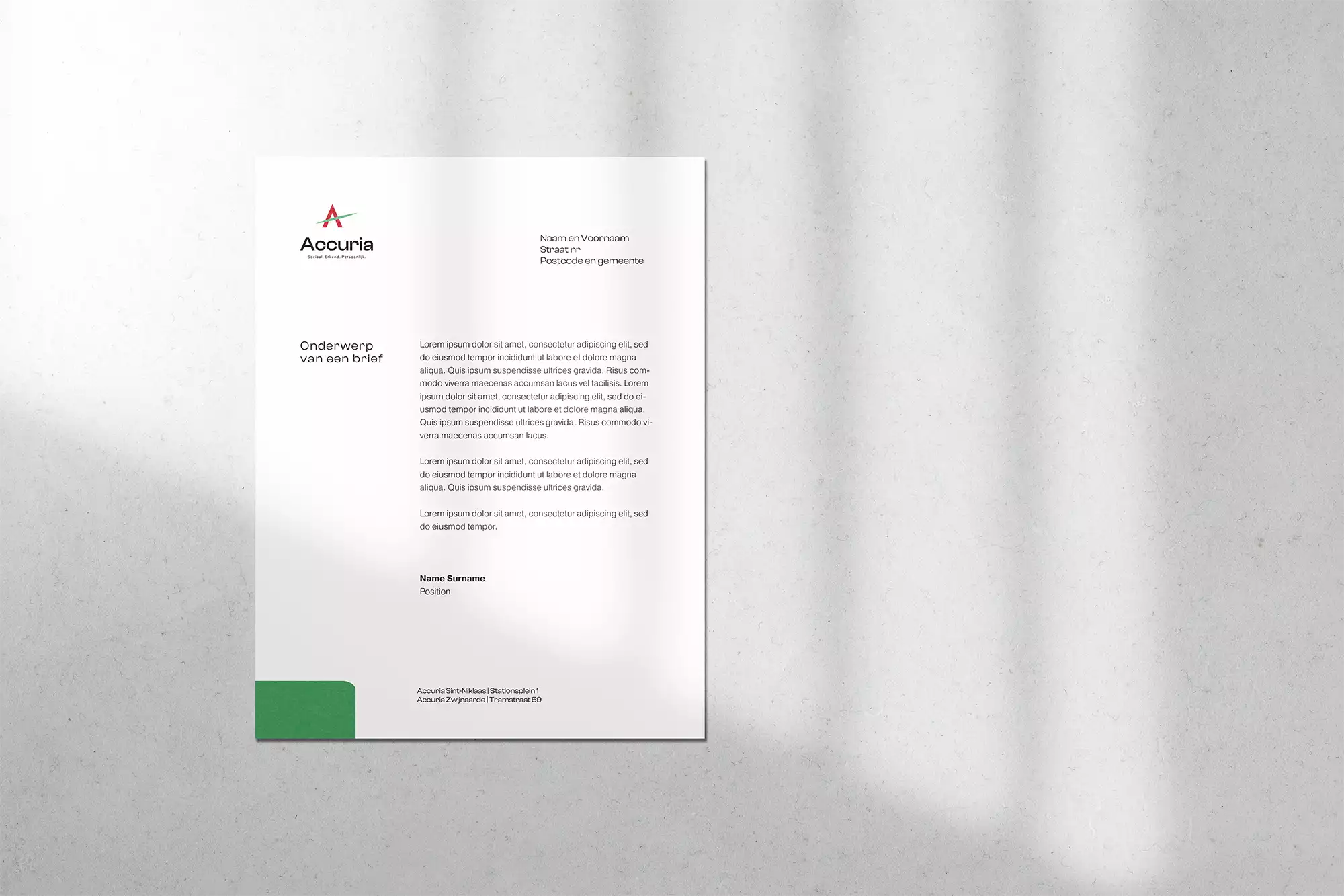 Work Case Hummingbirds: Accuria - Huisstijl, Visitekaartjes, Graphic Design, Affiches & flyers, Rebranding
